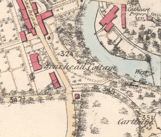 1850's map of Snuff Mill, Cathcart