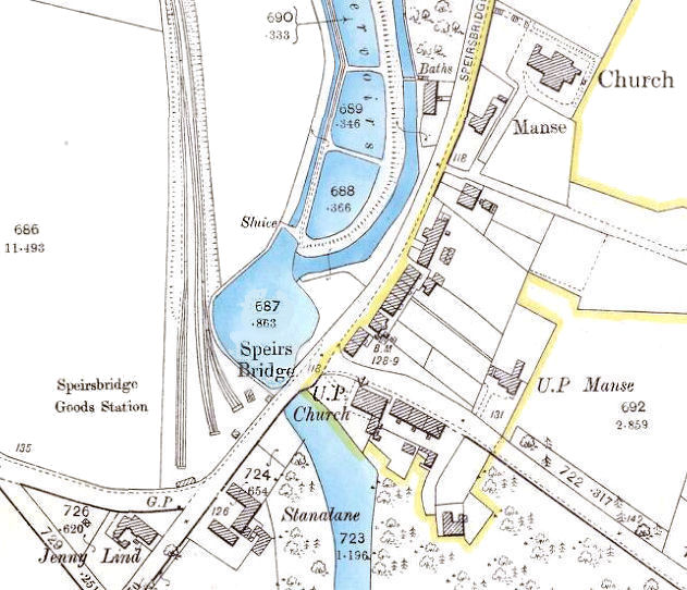 Map of Speirsbridge, Thornliebank, 1897