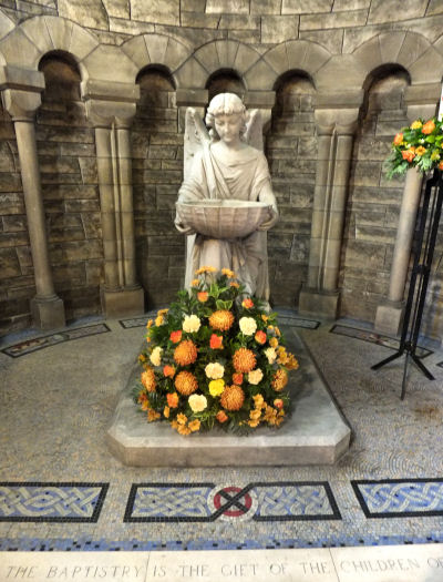 Font at baptistry  of St. Margaret's Church, Newlands