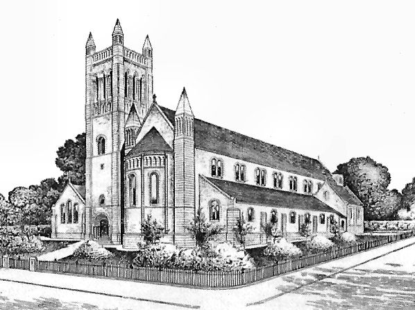 Perspective drawing of St. Margaret's Episcopal Church, Newlands, Glasgow