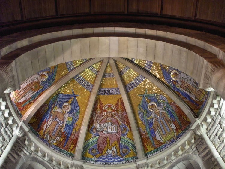 Dome over the altar at St. Margaret's Church depicting Christ the King