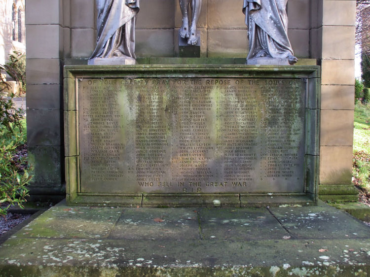 War memorial at St Mary's Church dedicated to the parishoners killed in the First World War