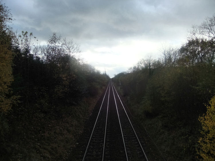 View of the railway line running from Strathbungo towards Crossmyloof