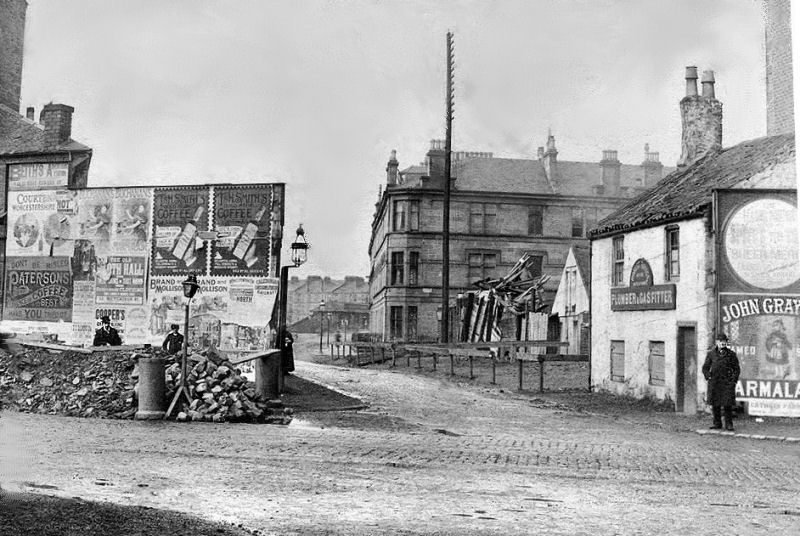 Demolition in progress at Nithsdale Street, Strathbungo, c.1890