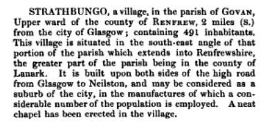 Extract re Strathbungo from Topographical Dictionary of Scotland 1846