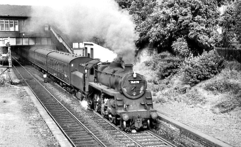 Steam train passing through Strathbungo Station