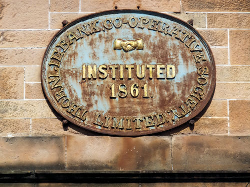 Plaque at Thornliebank Co-op