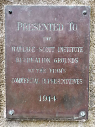 Plaque at Wallace Scott Tailoring Institute, Cathcart