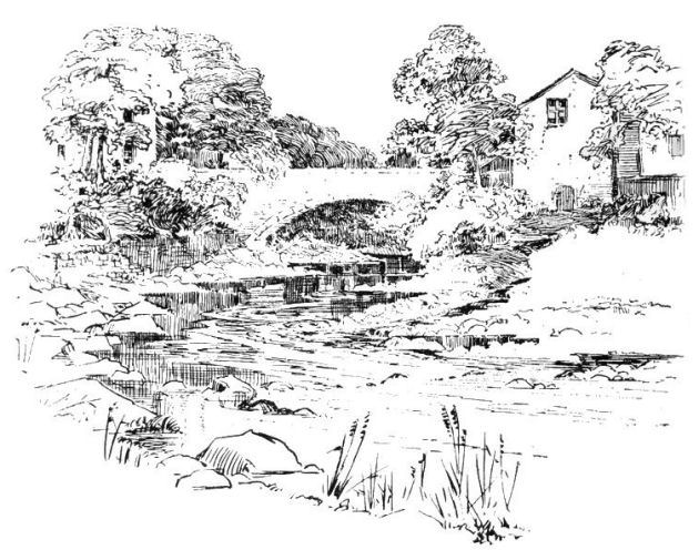 Sketch of White Cart Water and Dripps Mill at Waterfoot