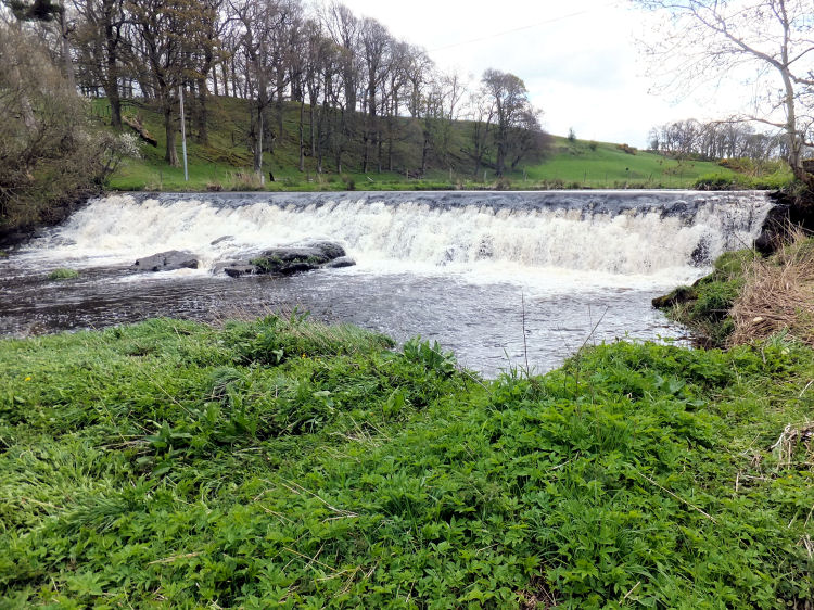 Weir on White Cart Water on approach to Dripps Mill, Waterfoot