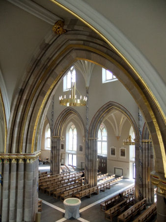View of interior of St Andrew's Cathedral, Glasgow from balcony