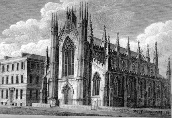 Engraving of St Andrew's Cathedral Glasgow