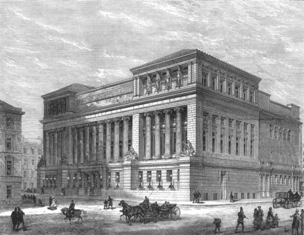 Engraving of St Andrews Halls, Glasgow
 