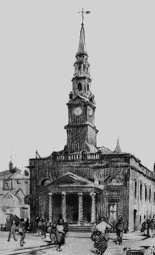 Perspective sketch of St Enoch's Church, Glasgow