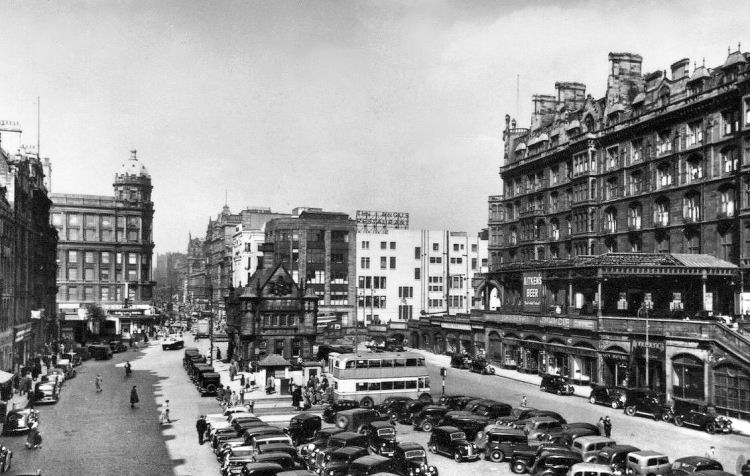View of St Enoch Square from site of former church, c.1950