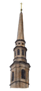 Spire of St Enoch's Church, Glasgow, drawn by Gerald Blaikie