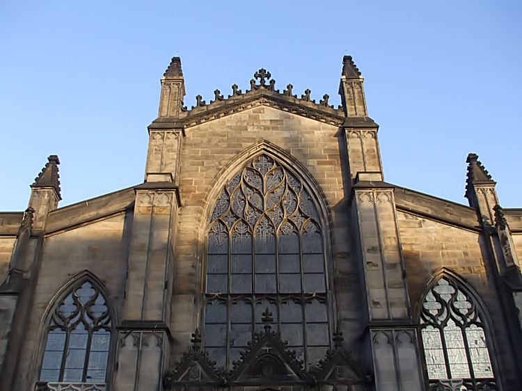 Windows at western fa�ade of St Giles Cathedral