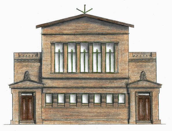 Drawing of Chalmers Free Church, Ballater Street Gorbals, 1859