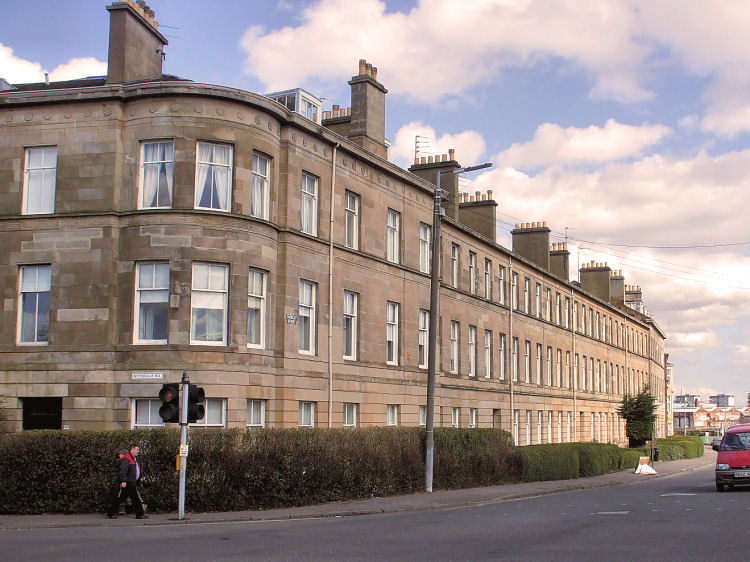 Corner of Darnley Street and Nithsdale Road facing Alexander Thomson's home at Moray Place
