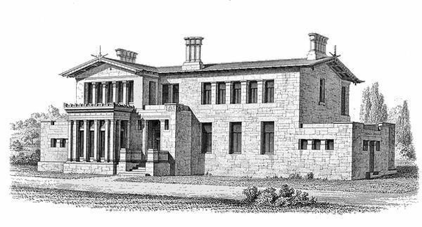 Perspective of Double Villa, Langside