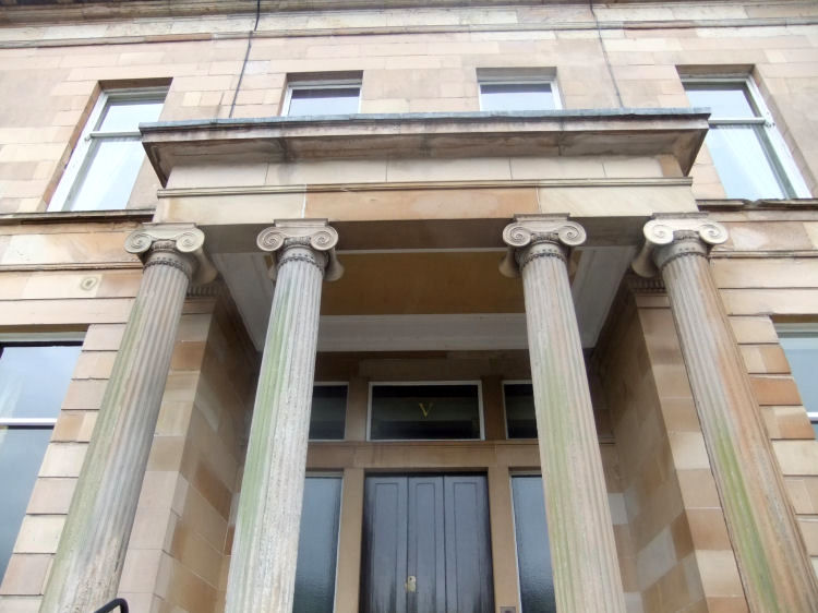 Ionic columns supporting porch at Great Western Terrace