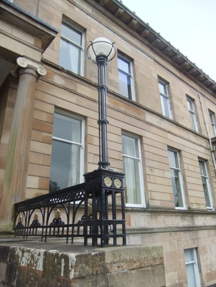 Lamp at entrance of house at Great Western Terrace