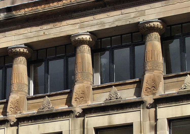 Collonade at Grecian Chambers decorated with typical Thomson motifs