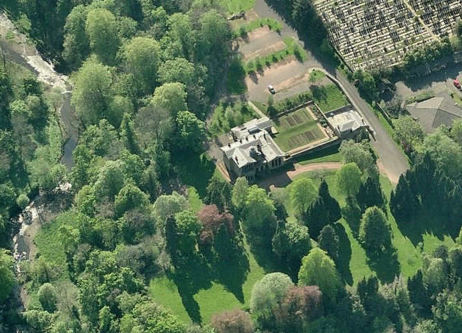 Aerial view of Holmwood House, Cathcart