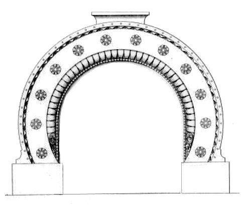 Architect's drawing of fireplace at entrance hall of Holmwood House