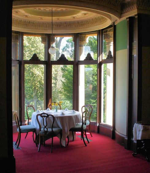 Interior view of bay window at Holmwood House