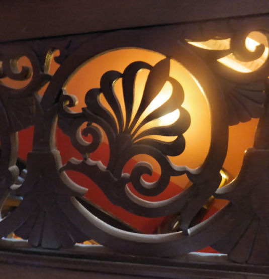 Thomson designed ironwork on stair rail at Holmwood House