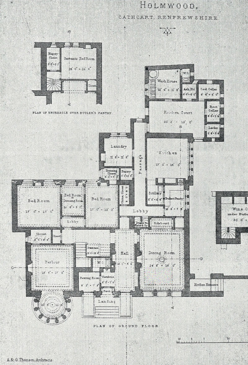 Architect's plan of Holmwood House