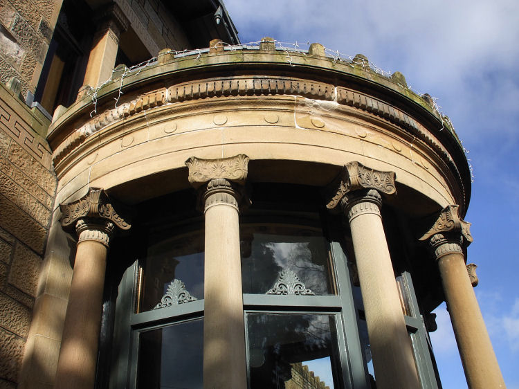 Side view of bay window at Holmwood House, Cathcart