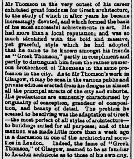 Alexander Thomson's death notice