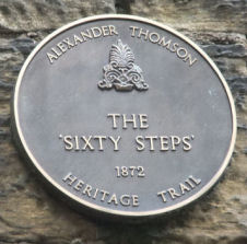 Plaque at Sixty Steps, Glasgow