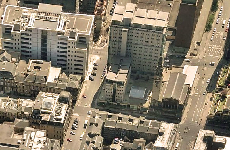 Aerial view of St Vincent Street Church, Glasgow