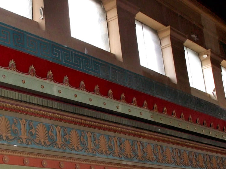Decorative plasterwork around windows of St Vincent Street Church