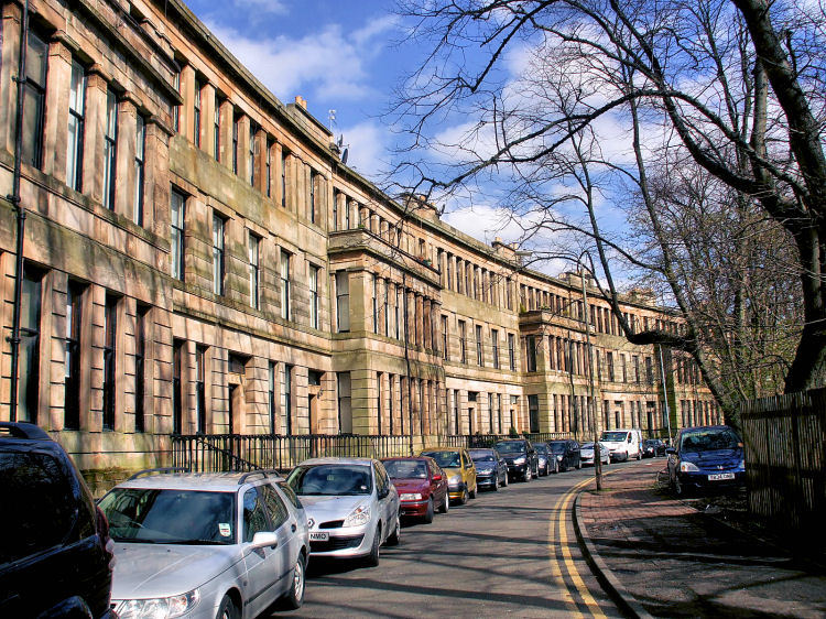 View of Walmer Crescent, Ibrox, from the west