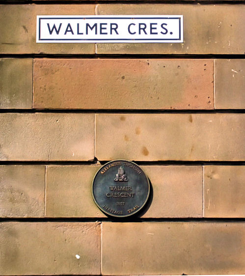 Heritage plaque at Walmer crescent