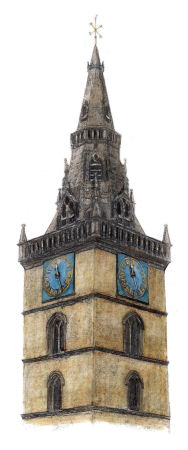 Drawing of the steeple of Tron Church, Glasgow