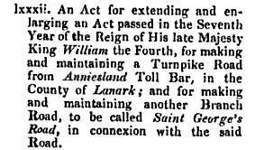 Act of 1836 authorising Great Western Road