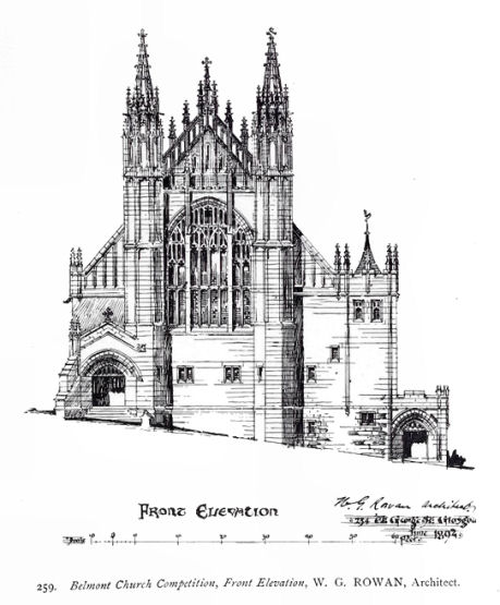 W.G. Rowans's unsuccessful competition entry for Belmont Church
