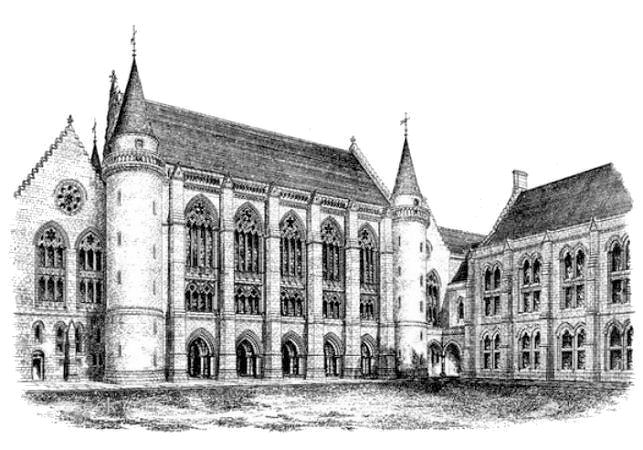 Engraving of Bute Hall, Glasgow University, c.1880