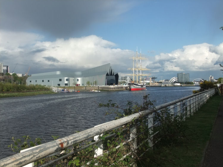 Confluence of the Kelvin and the Clyde viewed from Govan
