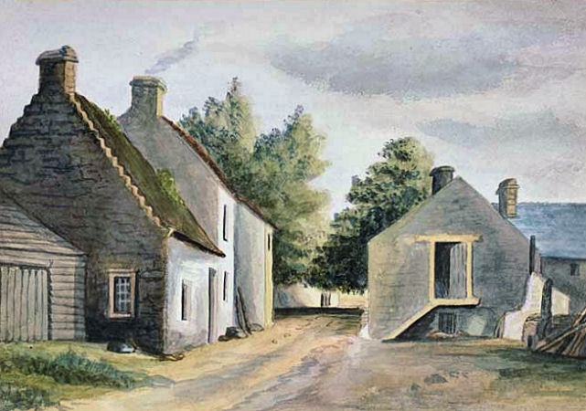 Watercolour of Garrioch Mill, 1848