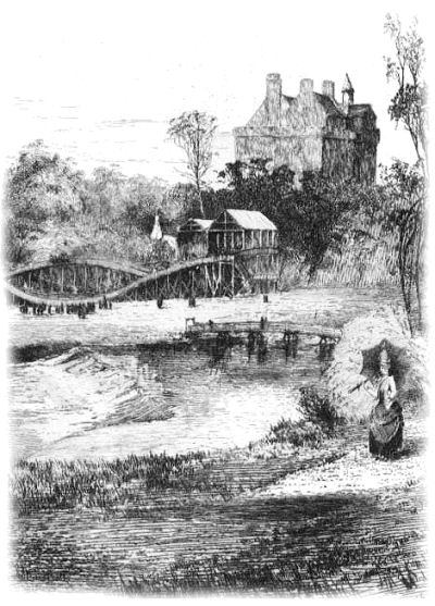 Switchback Railway and replica of Bishops Castle at International Exhibition, Kelvingrove, 1888