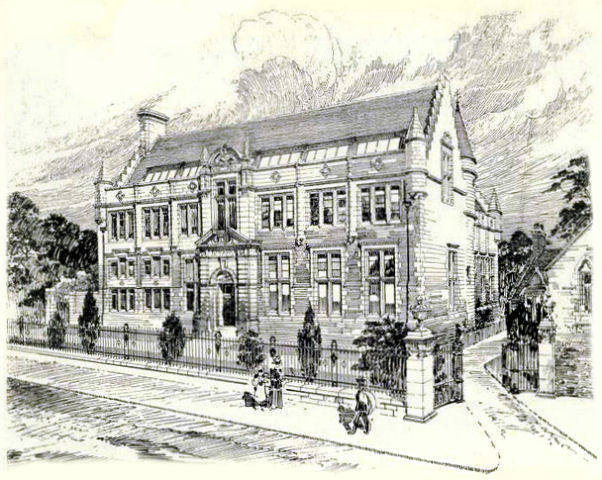 Front of Bower Building, Glasgow University, 1900