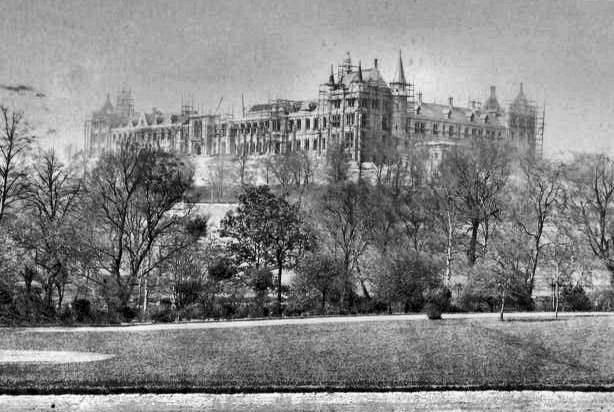 Photograph of Glasgow University under construction at Gilmorehill, c.1870

