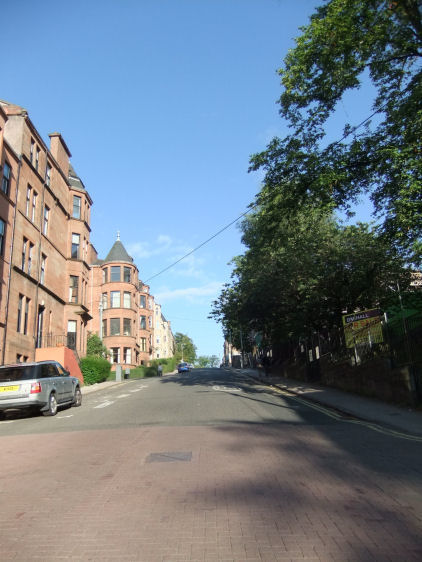 View from Great George Street towards the site of Hillhead House