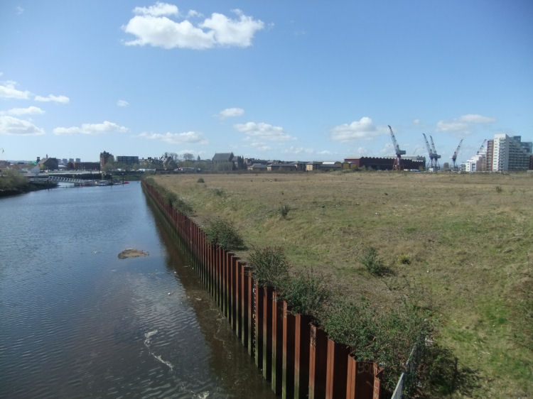 Derelict land at Meadowside, Partick